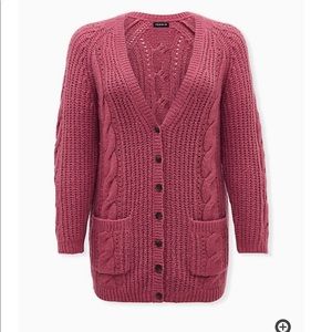 Dark Dusty Rose Cable Sweater